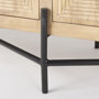 68514 - Cairo 78x19 Brown Solid Wood Black Metal Base 4 Door Cabinet Sideboard