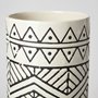 68623 - Uhura I Small Cream Black Patterned Cylindrical Vase 
