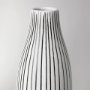 68625 - Kira I Small White Pinstripe Ceramic Vase 