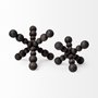 68671 - Carollan II (Large) 9L x 9W Black Geometric Wood Ball Jack