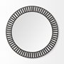 68673 - Claiborne 42" Round Black Metal Frame Mirror w/Wood Beads