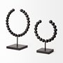 68682 - Tulane I (Small) 9L x 5W Black Beaded Broken Sphere Decorative Object