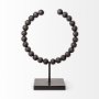 68683 - Tulane II (Large) 12L x 6W Black Beaded Broken Sphere Decorative Object