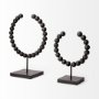 68683 - Tulane II (Large) 12L x 6W Black Beaded Broken Sphere Decorative Object