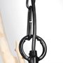 68404 - Jules 25x25 Blonde Wood and Black Metal Six Bulb Chandelier Light 