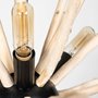 68404 - Jules 25x25 Blonde Wood and Black Metal Six Bulb Chandelier Light 