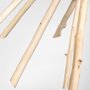 68404 - Jules 25x25 Blonde Wood and Black Metal Six Bulb Chandelier Light 