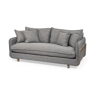 Roy I 84" Castlerock Gray Upholstered Three Seater Sofa 
