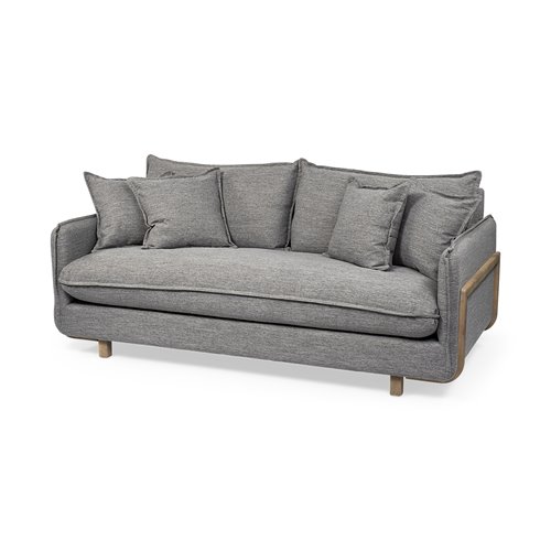 68711 - Roy I 84" Castlerock Gray Upholstered Three Seater Sofa 
