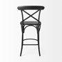 68512 - Etienne 26.25" Seat Height Black Wood Seat Black Metal Base Stool