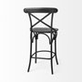 68512 - Etienne 26.25" Seat Height Black Wood Seat Black Metal Base Stool