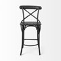68512 - Etienne 26.25" Seat Height Black Wood Seat Black Metal Base Stool