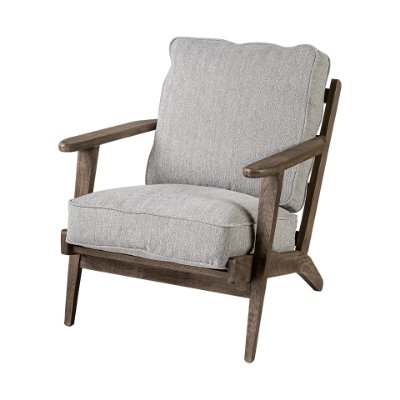 68728 - Olympus VI Frost Grey Fabric Wrapped Wooden Frame Accent Chair 