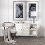 68268 - Savannah White Fir Veneer & Gray Metal 3-Door Accent Cabinet 