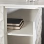 68267 - Savannah White Fir Veneer w/ Gray Metal 2-Door Accent Cabinet
