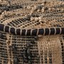 68467 - Riley Tan Jute Popcorn Stich Cylindrical Pouf