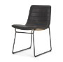 67605 - Thornton I Dark Brown Faux-Leather Seat Black Iron Frame Dining Chair