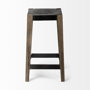 50507 - Nell 26" Seat Height Black Metal Seat & Foot Rest With Brown Wood Legs Stool