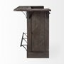67553-AB - Cheers Dark Brown Solid Wood  Wine Bottle Storage Kitchen Island