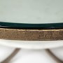 67804 - Reinhardt 36" Round Glass Top Marble Shelf Gold Metal Base Coffee Table