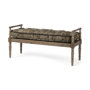 68457 - Fullerton II 57L x 21W Jute Patterned Top W/Brown Wood Base Accent Bench