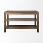 67850 - Emeril Brown Solid Wood Two-Tier Smooth Counter Top Kitchen Island 