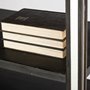 50210-AB - Sunnyvale 32L x 18W x 90H Dark Brown Solid Wood and Mirrored Glass Four Shelf Shelving Unit