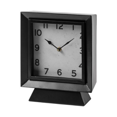 68736 - Ralph I Black Metal Square Table Clock