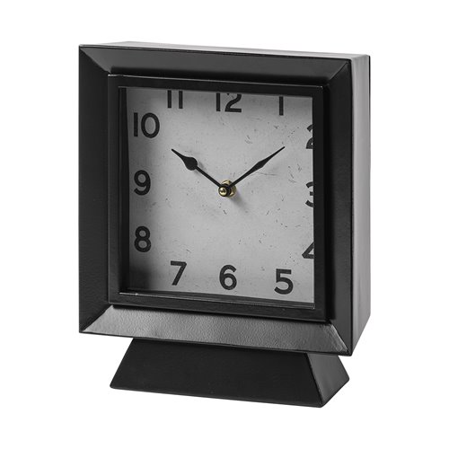 68736 - Ralph I Black Metal Square Table Clock