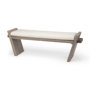 68745 - Elaine I 58L x 14.75W x 20H Brown Wood Upholstered Cream Seat Entryway Bench 