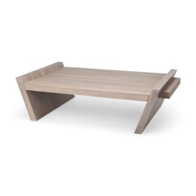 68746 - Elaine 59x36 Brown Solid Wood Top & Base Coffee Table