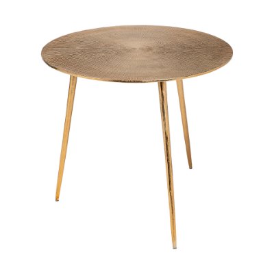 68771 - Reva I (Large) 24L x 24W Gold Round Top Cast Aluminum Accent Table