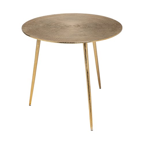 68771 - Reva I (Large) 24L x 24W Gold Round Top Cast Aluminum Accent Table