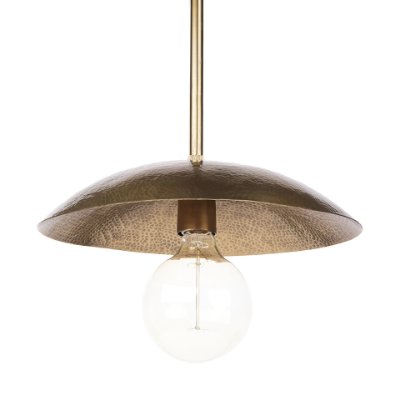 68774 - Garnet 13L x 13W Gold Hammered Metal Pendant Light