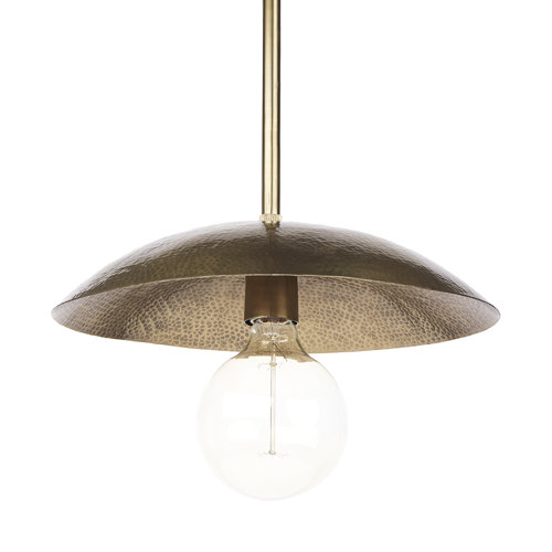 68774 - Garnet 13L x 13W Gold Hammered Metal Pendant Light
