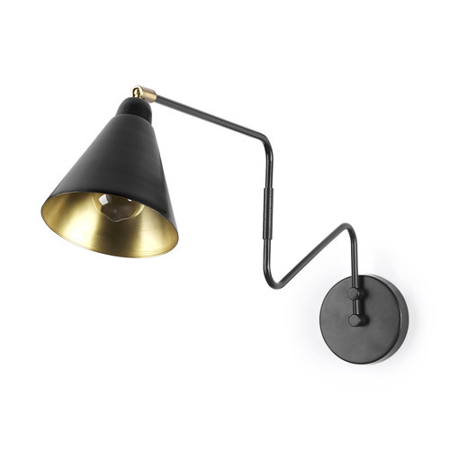 68775 - Cobalt 6L x 32W Black Metal Cone Shaped Swivel Wall Sconce