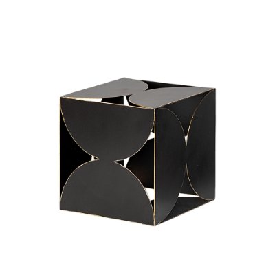 68802 - Darren (Small) 6L x 6W Black Metal Decorative Cube