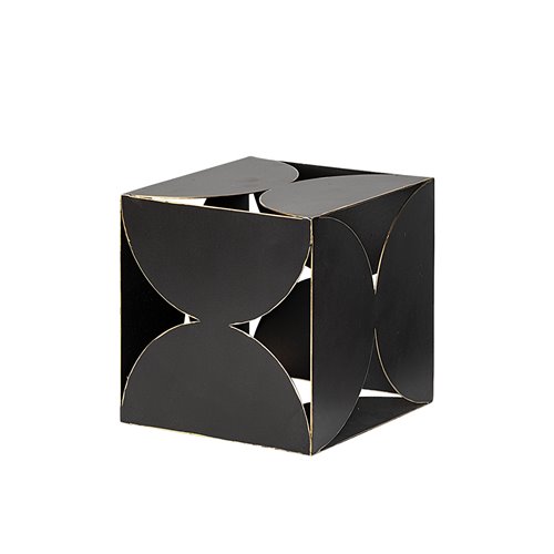 68802 - Darren (Small) 6L x 6W Black Metal Decorative Cube