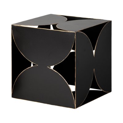 68803 - Darren (Large) 8L x 8W Black Metal Decorative Cube