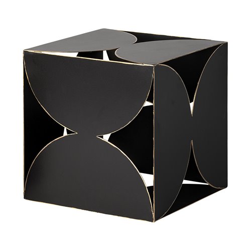 68803 - Darren (Large) 8L x 8W Black Metal Decorative Cube