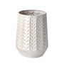 68819 - Gemma II Metal Glossy White Chevron Vase