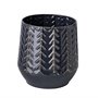 68820 - Gemma I Metal Glossy Dark Blue Chevron Vase