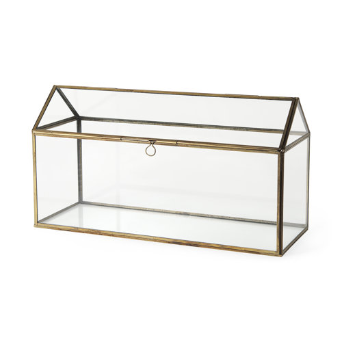 68827 - Hutt 16L x 6W x 9H Gold Glass Terrarium Box