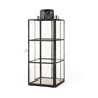 68833 - Gamfield 6.1L x 6.1W x 16.7H Large Black Metal and Glass Lantern