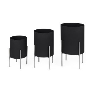 Claypoole (Set of 3) Black Plant Stands
