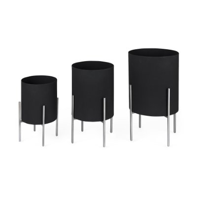 68841 - Claypoole (Set of 3) Black Plant Stands