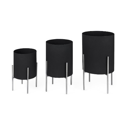 68841 - Claypoole (Set of 3) Black Plant Stands