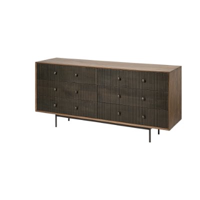 68846 - Grace 70Wx18.5Lx31.25H Two-Tone Brown Solid Wood 6 Drawer Sideboard