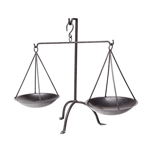 68854 - Adilah 16L x 10W Black Metal Vintage Inspired Weighing Scale