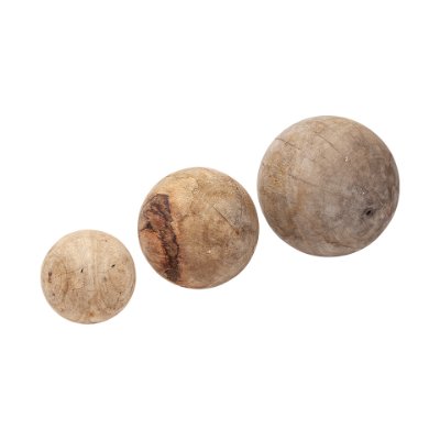 68856 - Carrick (Set of 3) Natural Wood Decorative Spheres